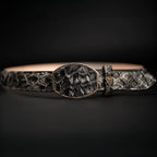 Genuine Pirarucu Monster Fish Skin Western Belt with Removable Buckle - Rustic