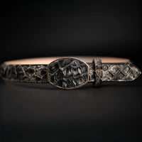Genuine Pirarucu Monster Fish Skin Western Belt with Removable Buckle - Rustic