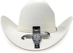 Texana Original Cuernos Chuecos 6X Joan Sebastian Style con Plumas White