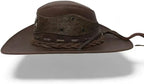 Genuine Leather Cowboy Western Hat for Men and Woman with Cowhide Hair-Brown