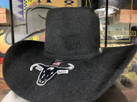 Texana Cuernos Chuecos 30X Vakera Style Rabbit Fur Felt Cowboy Hat-Black