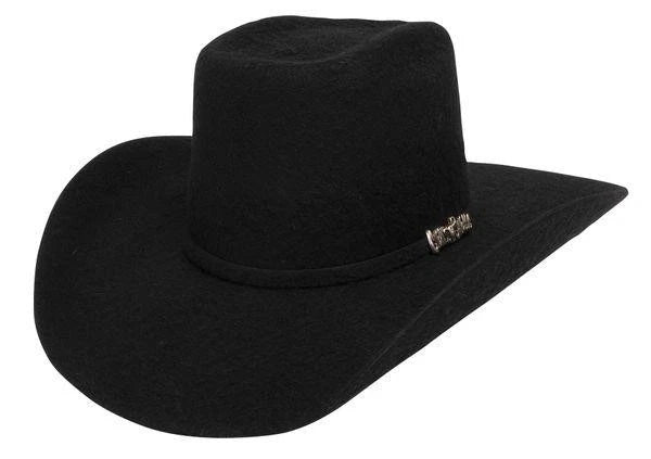 Texana Cuernos Chuecos 30X Vakera Style Rabbit Fur Felt Cowboy Hat-Black