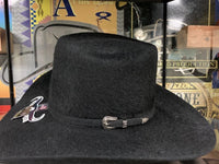 Texana Cuernos Chuecos 30X Vakera Style Rabbit Fur Felt Cowboy Hat-Black