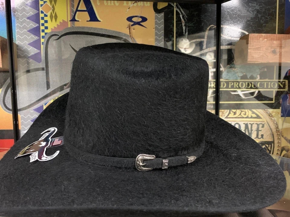 Texana Cuernos Chuecos 30X Vakera Style Rabbit Fur Felt Cowboy Hat-Black