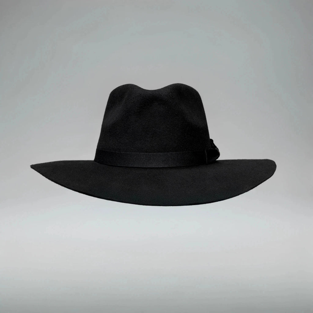 Fedora 50X Indiana Style (50% Wool 50% Buffalo Fur) Fur Felt Hat-Black