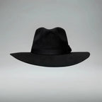 Fedora 50X Indiana Style (50% Wool 50% Buffalo Fur) Fur Felt Hat-Black
