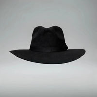 Fedora 50X Indiana Style (50% Wool 50% Buffalo Fur) Fur Felt Hat-Black