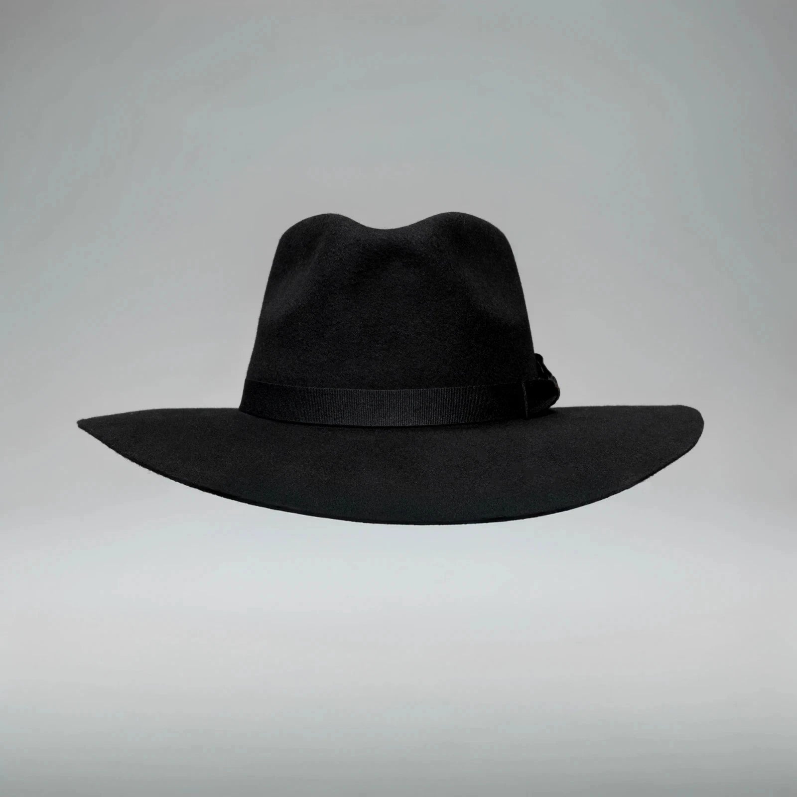 Fedora 50X Indiana Style (50% Wool 50% Buffalo Fur) Fur Felt Hat-Black
