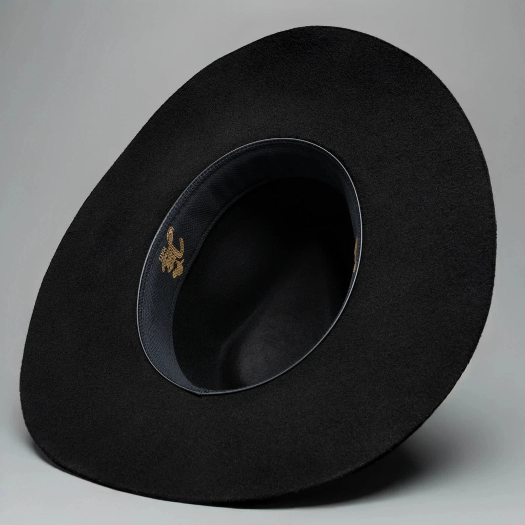 Fedora 50X Indiana Style (50% Wool 50% Buffalo Fur) Fur Felt Hat-Black
