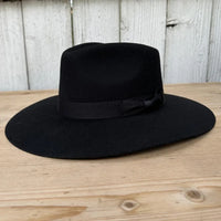Fedora 50X Indiana Style (50% Wool 50% Buffalo Fur) Fur Felt Hat-Black