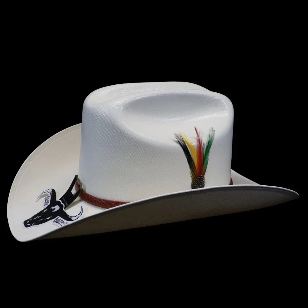 Cuernos Chuecos 300X Durango Style (Milano) Western Cowboy Shantung Straw Hat