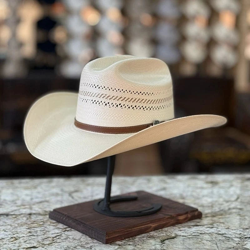 Men’s Tombstone 30X Mustang Style Vented Western Cowboy Shantung Straw Hat