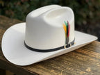 Sombrero White Diamonds 100X San Judas Tadeo Sinaloa Style Western Cowboy Straw Hat