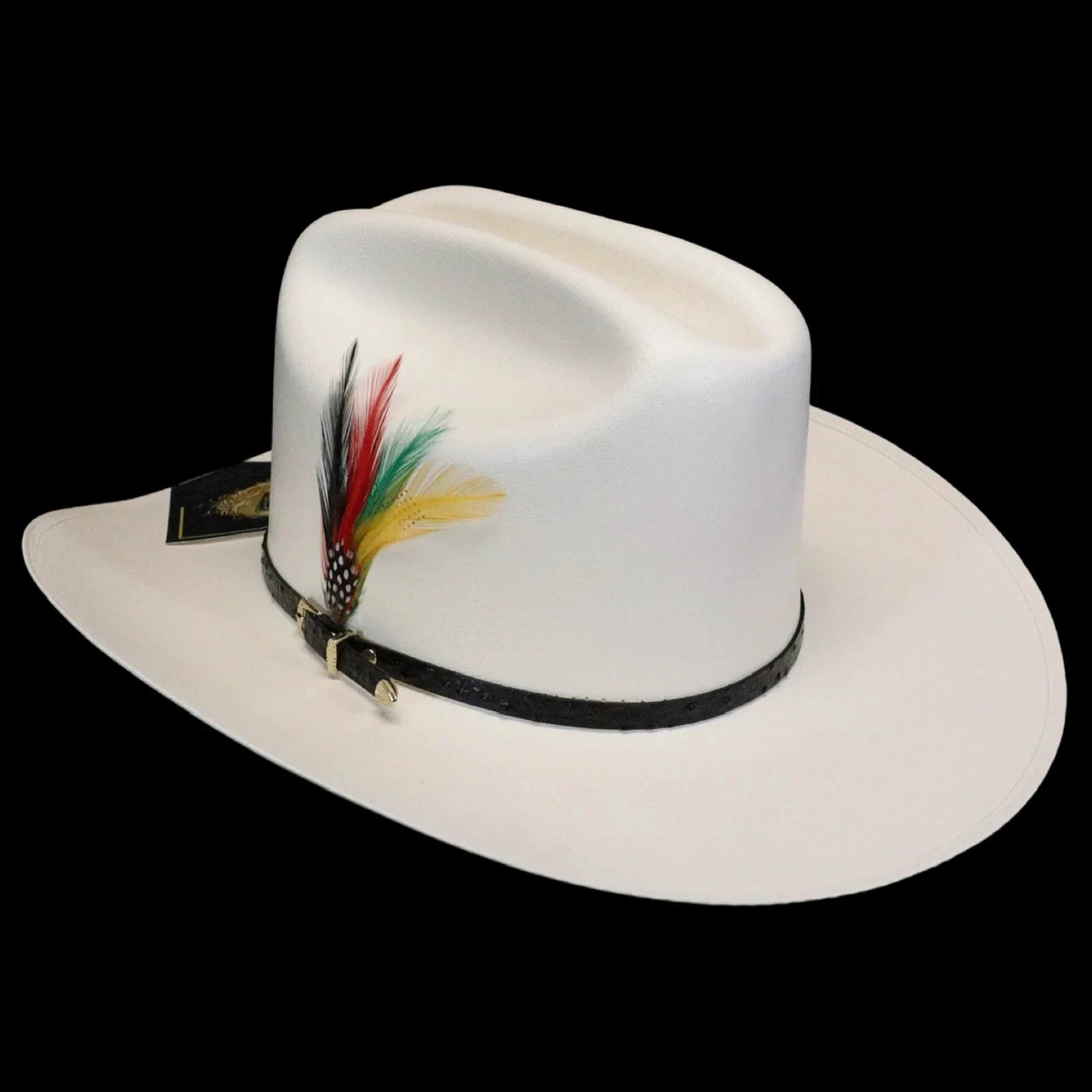 Sombrero White Diamonds 100X San Judas Tadeo Sinaloa Style Western Cowboy Straw Hat