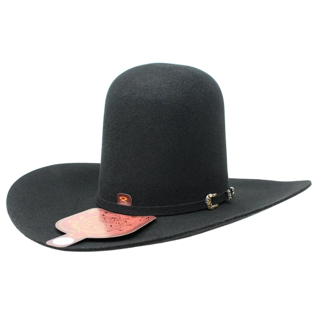 Tombstone 20X Open Crown Style Western Cowboy Fur Felt Hat - Black