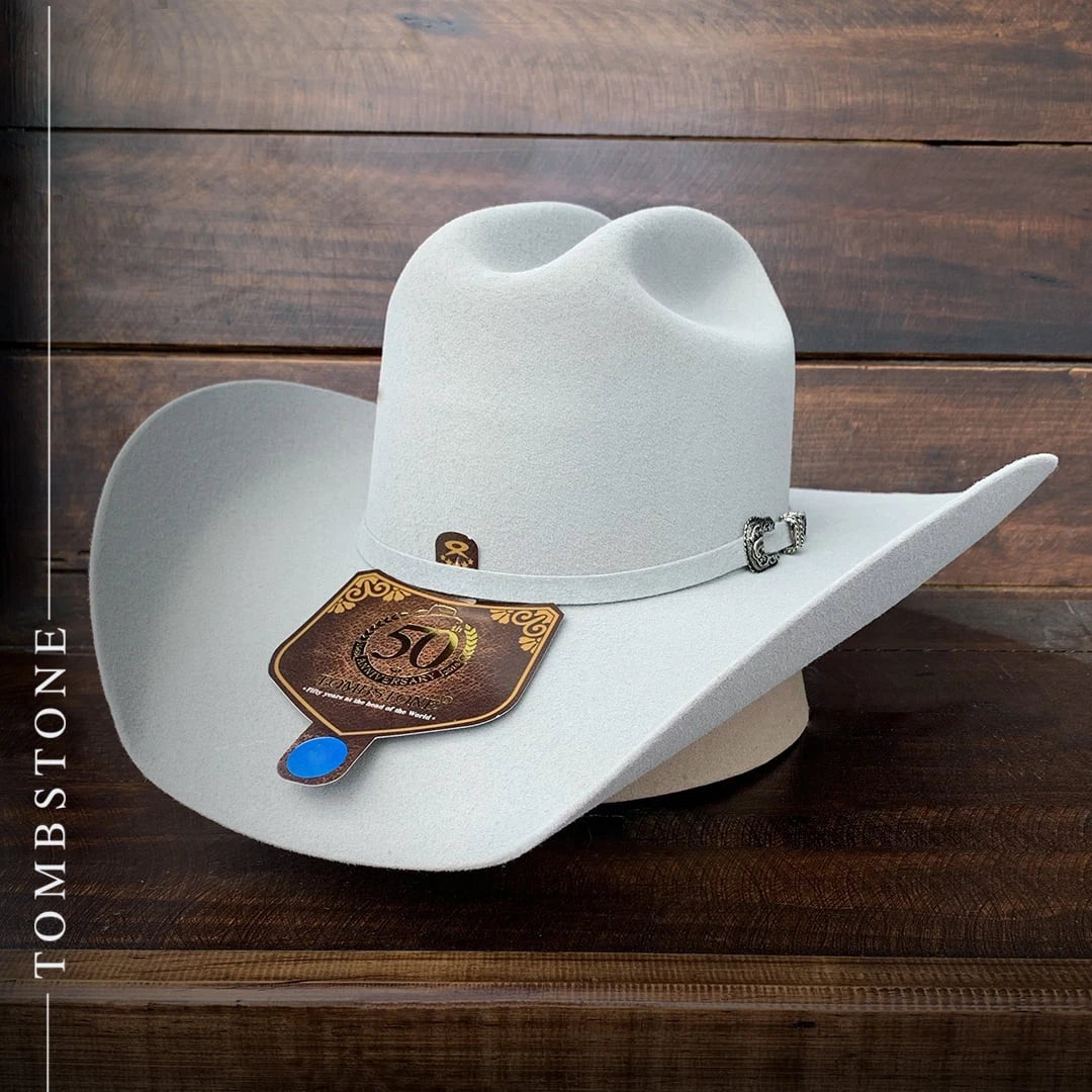 Tombstone 20X Roper Style Western Cowboy Fur Felt Hat - Gray