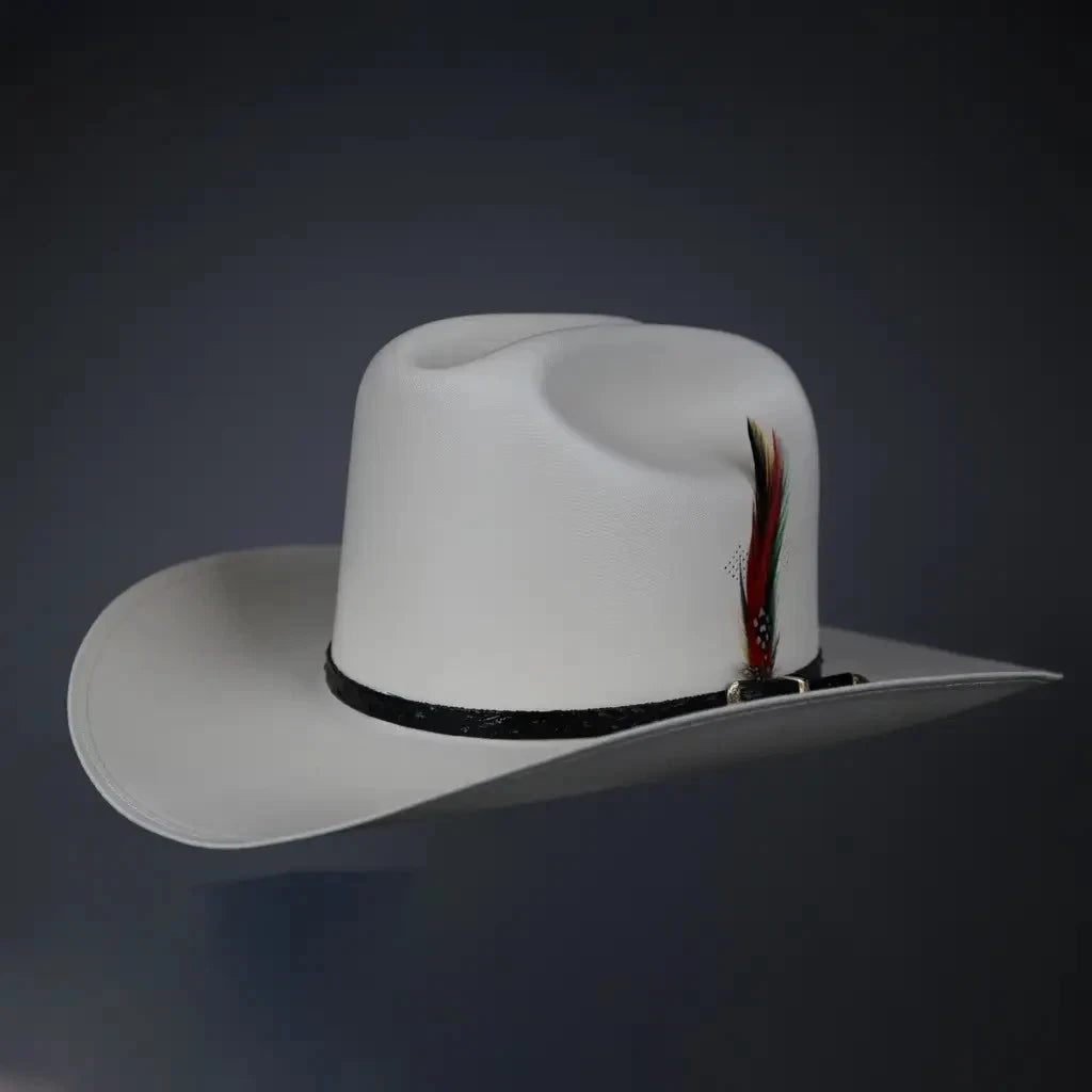 Sombrero White Diamonds 100X San Judas Tadeo Sinaloa Style Western Cowboy Straw Hat