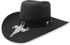 Cuernos Chuecos 6X Vakera Style Brick Crown Fur Felt Cowboy Hat - Black