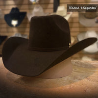 Tombstone 20X 8 Segundos Brick Crown Style Western Cowboy Fur Felt Hat - Brown