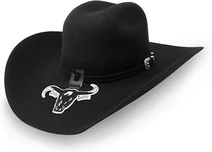 Texana Cuernos Chuecos 30X Oscar Marlboro Style Beaver Felt Cowboy Hat - Black