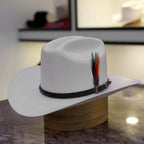 Men’s Cuernos Chuecos 10,000X Sinaloa Style Shantung Straw Ostrich Cowboy Hat - Brim 3"