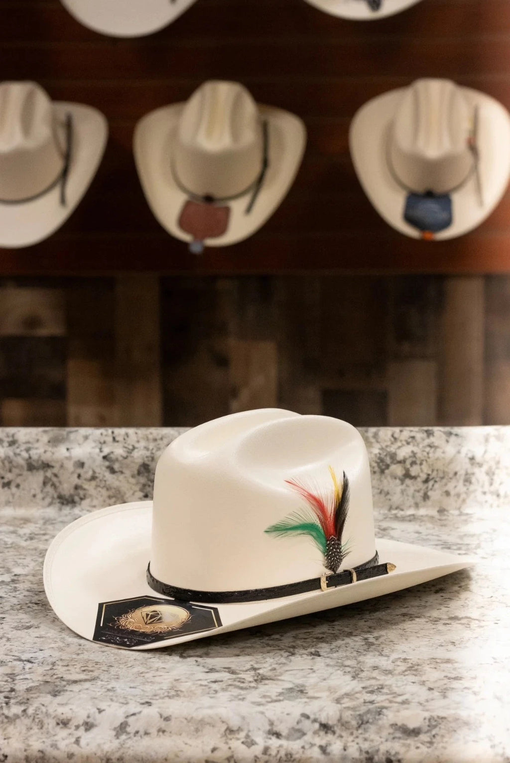 Sombrero White Diamonds 100X San Judas Tadeo Sinaloa Style Western Cowboy Straw Hat