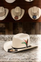 Sombrero White Diamonds 100X San Judas Tadeo Sinaloa Style Western Cowboy Straw Hat