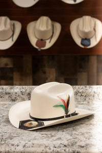 Sombrero White Diamonds 100X San Judas Tadeo Sinaloa Style Western Cowboy Straw Hat