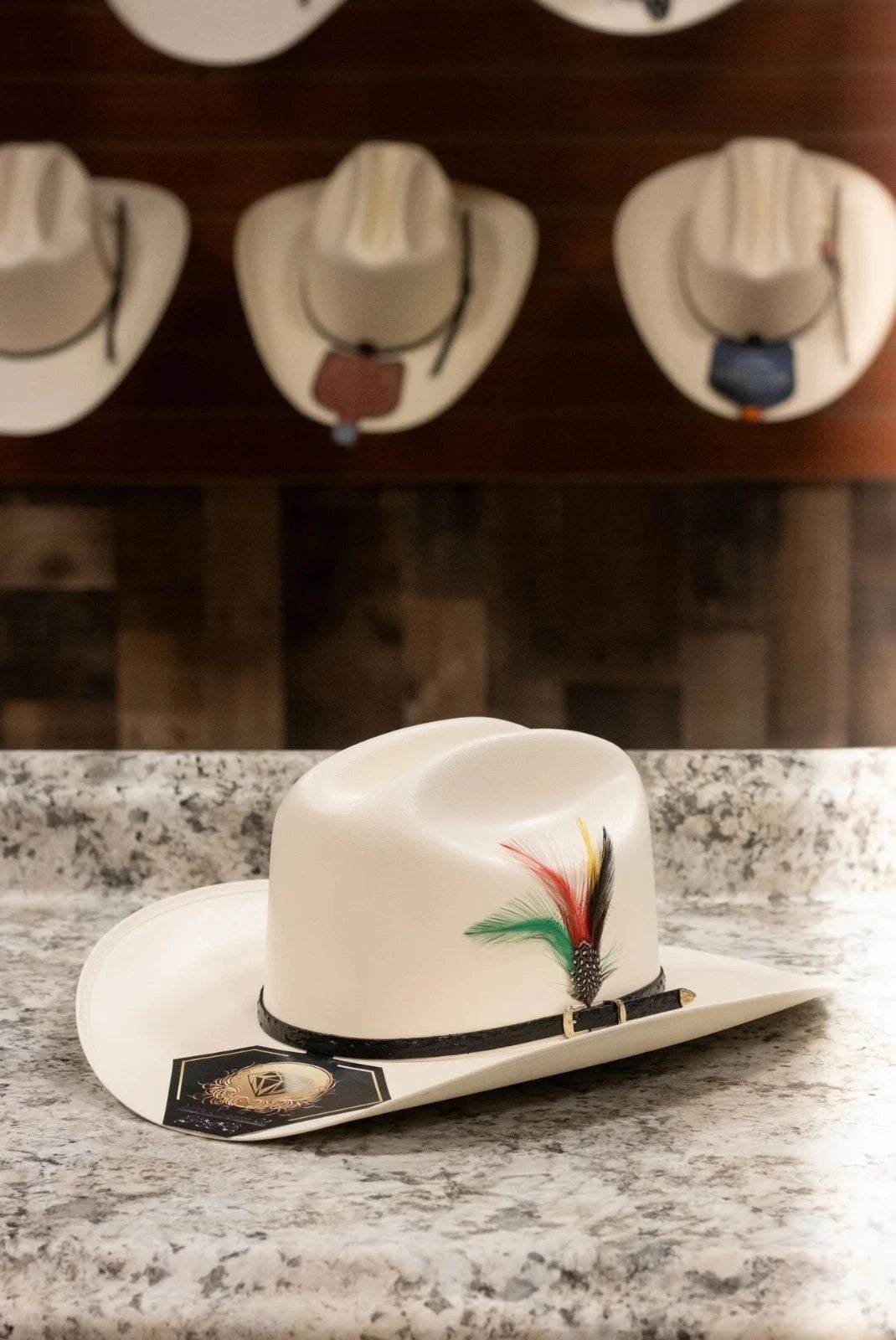 Sombrero White Diamonds 100X San Judas Tadeo Sinaloa Style Western Cowboy Straw Hat