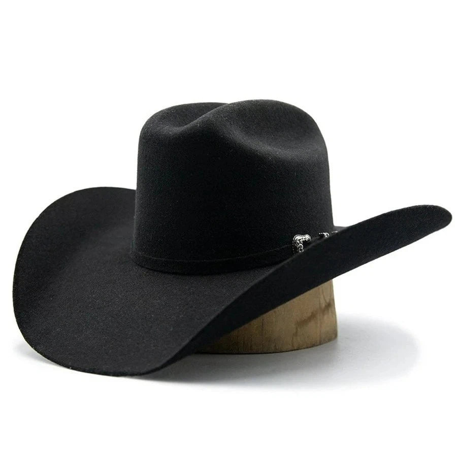 Tombstone 20X Roper Style Western Cowboy Fur Felt Hat - Black