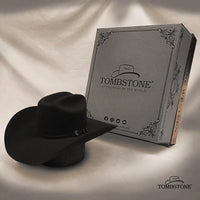 Tombstone 20X Roper Style Western Cowboy Fur Felt Hat - Black