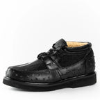 Men's Exotic Stingray and Ostrich Skin Print Casual Shoes - Black