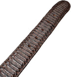 Python Snakeskin Print Western Belt with Removable Buckle - Brown