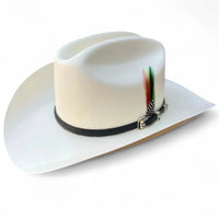 Men’s Cuernos Chuecos 10,000X Sinaloa Style Shantung Straw Ostrich Cowboy Hat - Brim 3"