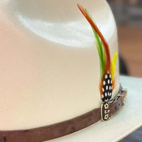 Men’s Cuernos Chuecos 10,000X Sinaloa Style Shantung Straw Ostrich Cowboy Hat - Brim 3"