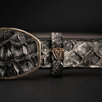 Genuine Pirarucu Monster Fish Skin Western Belt with Removable Buckle - Rustic