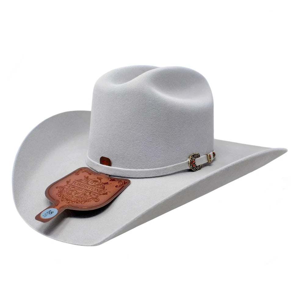 Tombstone 20X Roper Style Western Cowboy Fur Felt Hat - Gray
