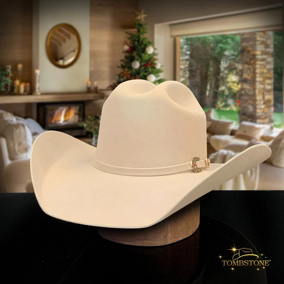 Tombstone 20X Roper Style Western Cowboy Fur Felt Hat - Silverbelly Beige