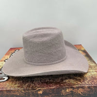 Cuernos Chuecos 10X Vakera Grizzly Style Brick Crown Fur Felt Cowboy Hat - Silverbelly