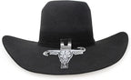Cuernos Chuecos 6X Vakera Style Brick Crown Fur Felt Cowboy Hat - Black