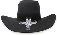 Cuernos Chuecos 6X Vakera Style Brick Crown Fur Felt Cowboy Hat - Black