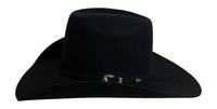 Cuernos Chuecos 6X Vakera Style Brick Crown Fur Felt Cowboy Hat - Black