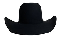 Cuernos Chuecos 6X Vakera Style Brick Crown Fur Felt Cowboy Hat - Black