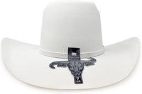 Cuernos Chuecos 6X Vakera Style Brick Crown Fur Felt Cowboy Hat - White