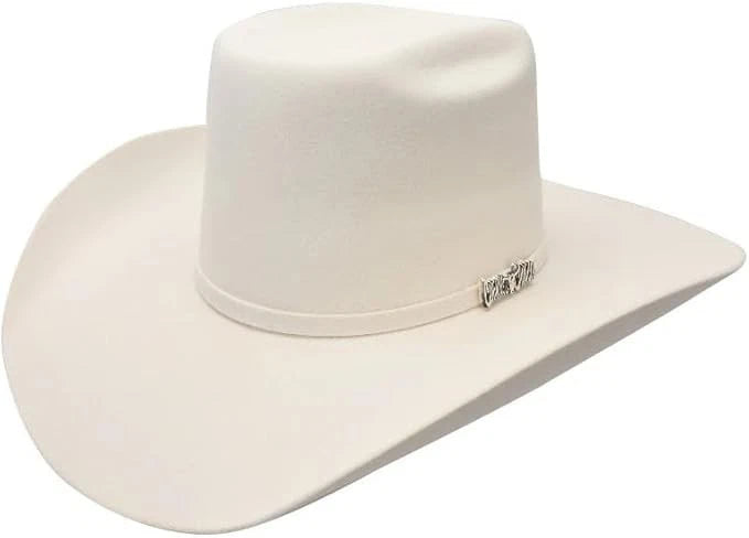 Cuernos Chuecos 6X Vakera Style Brick Crown Fur Felt Cowboy Hat - White