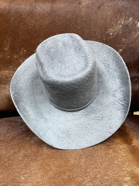 Texana Cuernos Chuecos 30X Vakera Brick Crown Style Rabbit Fur Felt Cowboy Hat - Granite