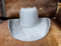 Texana Cuernos Chuecos 30X Vakera Brick Crown Style Rabbit Fur Felt Cowboy Hat - Granite