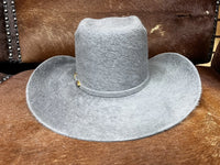 Texana Cuernos Chuecos 30X Vakera Brick Crown Style Rabbit Fur Felt Cowboy Hat - Granite