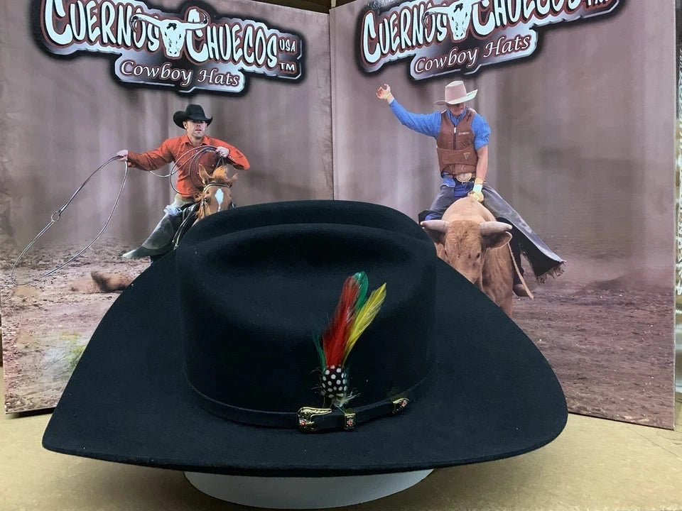 Texana Cuernos Chuecos 30X Sinaloa Style Beaver Felt Western Cowboy Hat - Black