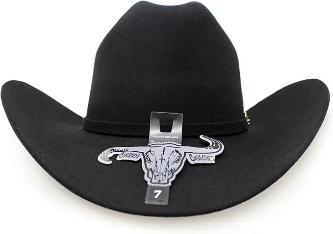 Texana Cuernos Chuecos 30X Joan Milano Style Beaver Felt Cowboy Hat - Black